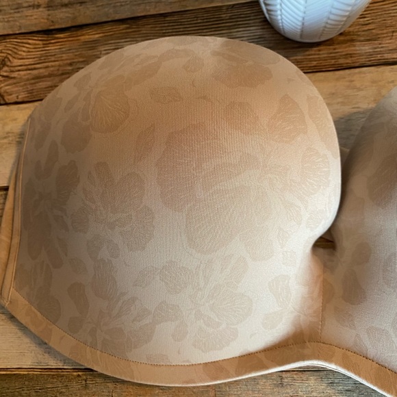 Delimira Tan Jacquard Strapless Bra Plus Size 38D EUC - Picture 6 of 11